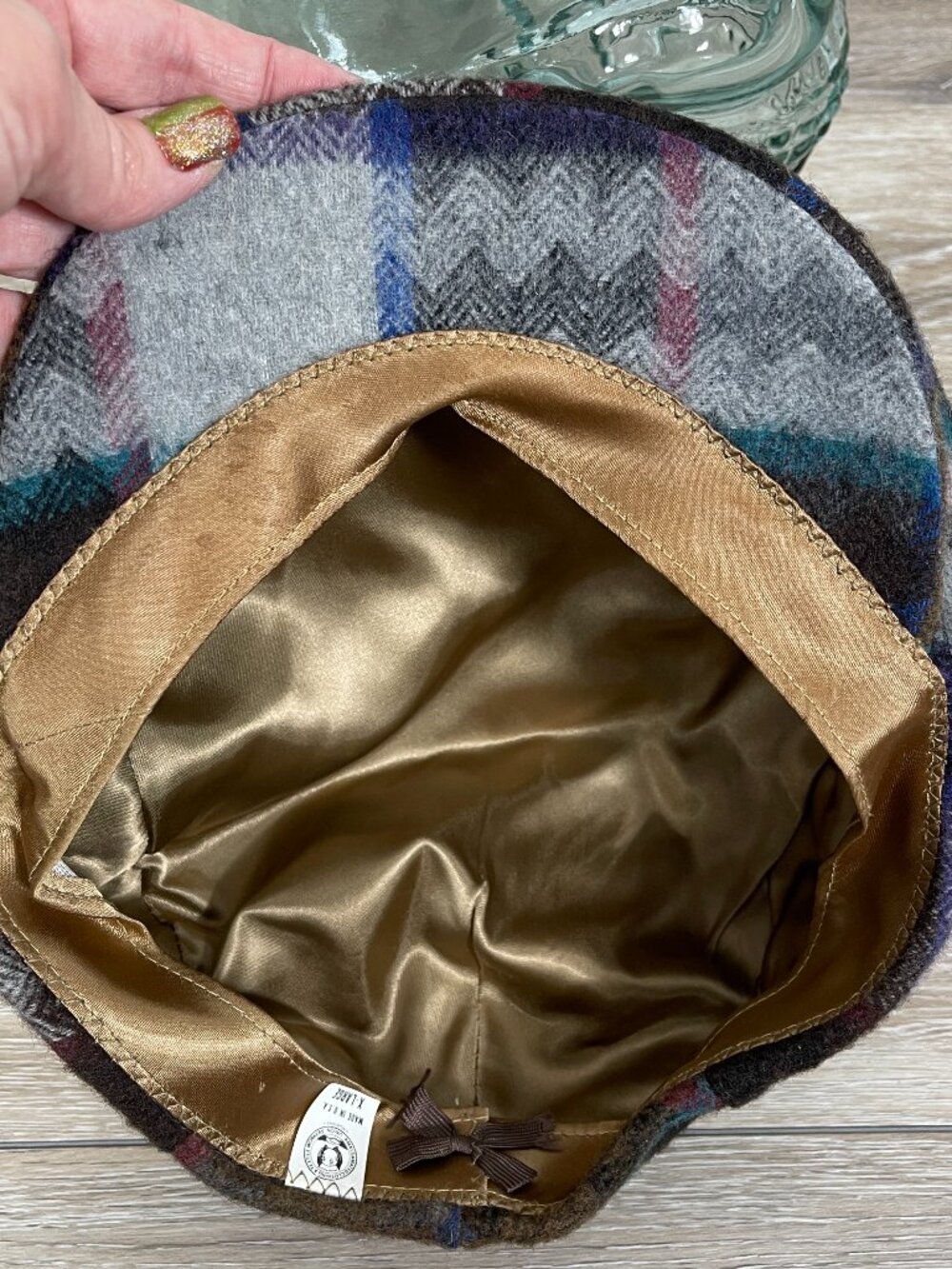 VINTAGE MADE IN THE U.S.A. AZTEC WAVE SCALLY NEWSBOY DRIVERS CAP / HAT SIZE XL - Picture 9 of 13